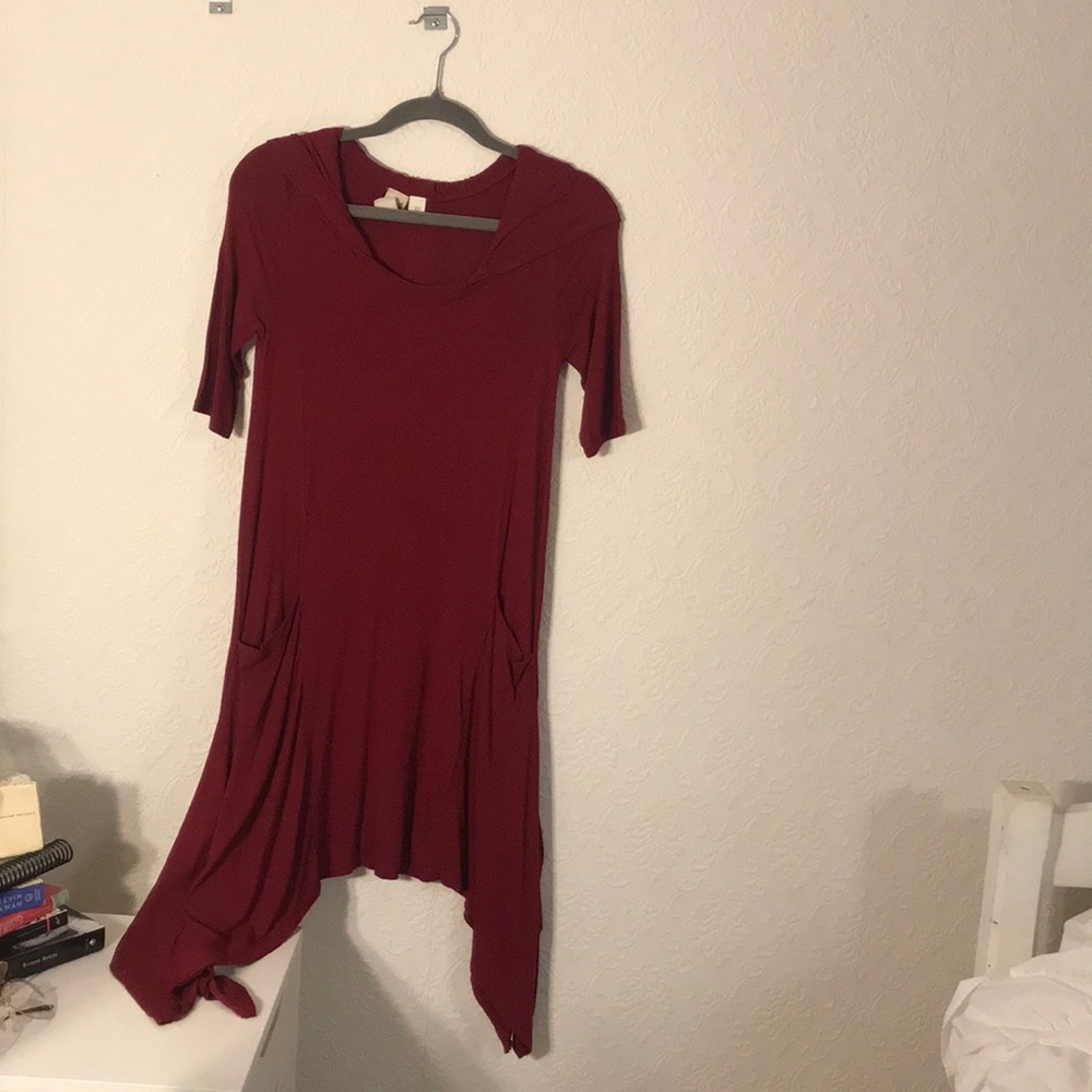 Red hooded dress